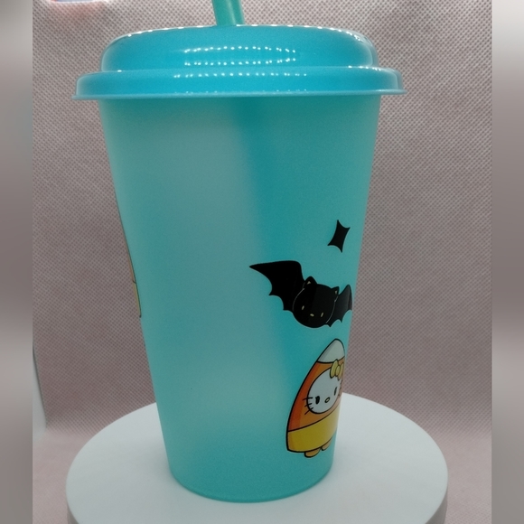 👜$3 - New Hello Kitty Candy Corn Reusable Color-changing 12oz tumbler top straw - Picture 7 of 9